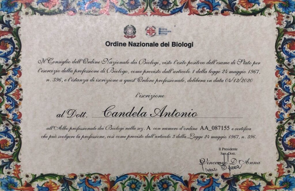 certificato albo biologi